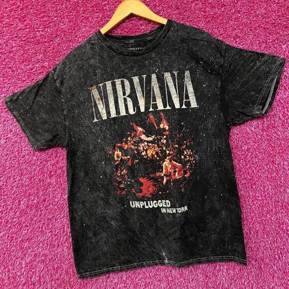 Nirvana Unplugged Acid Wash Tshirt size Large - Picture 3 of 4